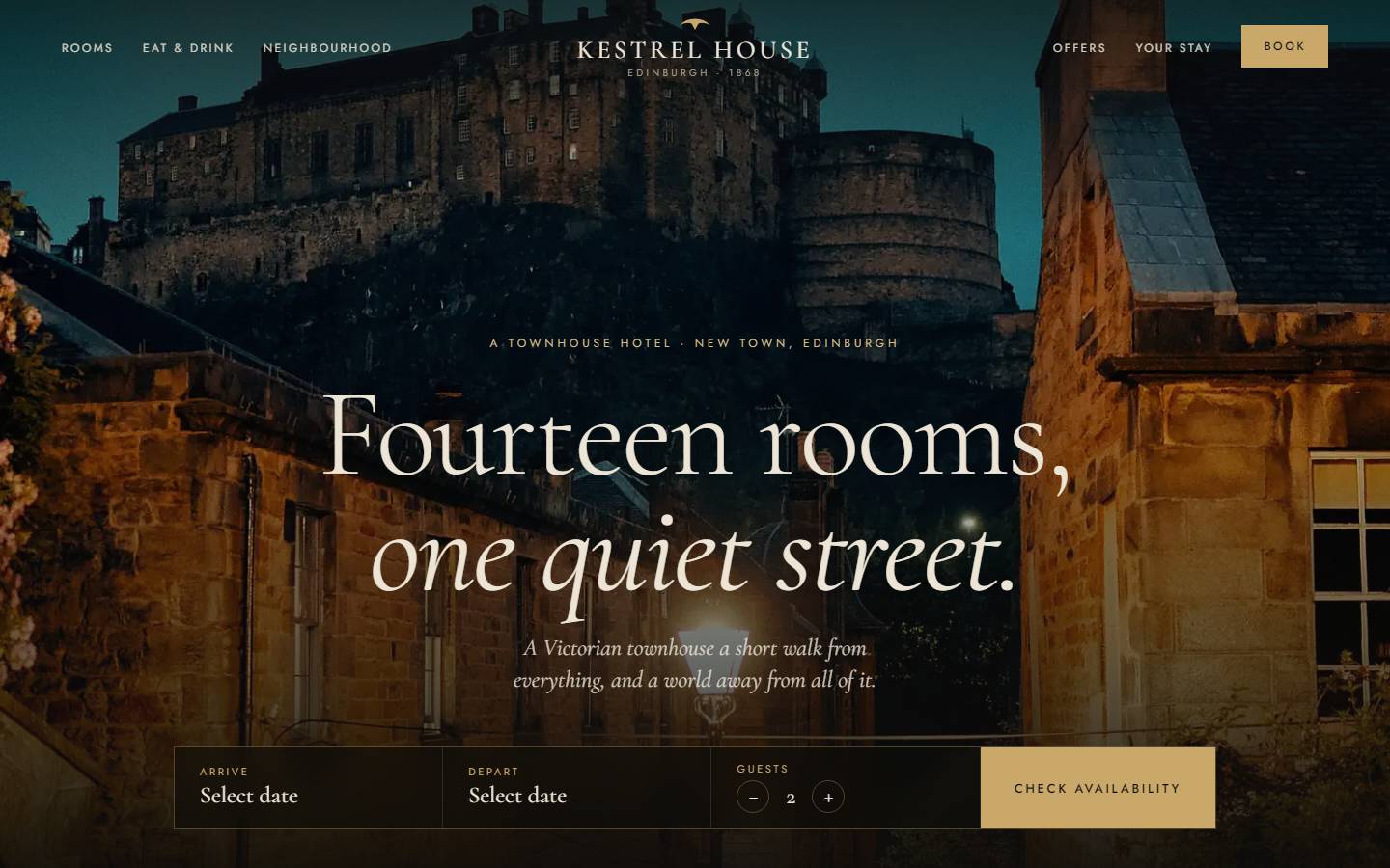 Kestrel House: Boutique hotel, Edinburgh (Concept design)