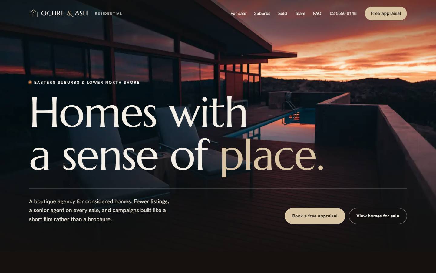 Ochre & Ash: Estate agency, Sydney (Concept design)